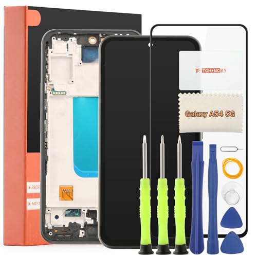 TGHongKy LCD Display für Samsung Galaxy A54 5G Bildschirm Ersatz für Samsung Galaxy A54 5G SM-A546B Touchscreen Digitalisierer Sensor Glas Reparaturset - [Schwarz mit Rahmen] von TGHongKy