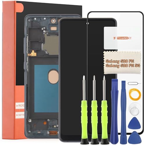 TGHongKy LCD Display für Samsung Galaxy S20 FE Bildschirm Ersatz für Samsung Galaxy S20 FE 5G Touchscreen Digitalisierer Sensor Glas Reparaturset - [Schwarz mit Rahmen] von TGHongKy