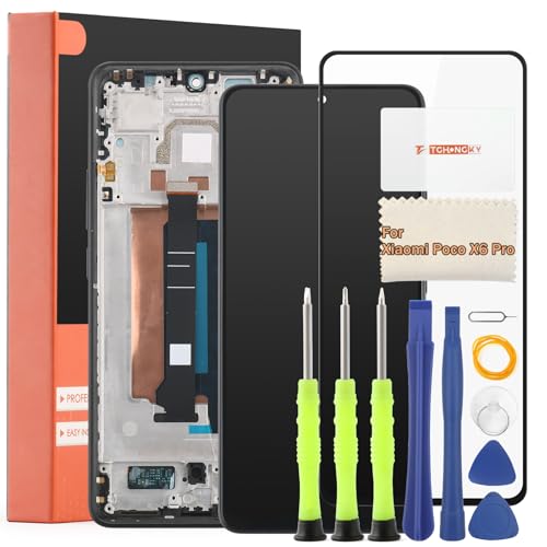 TGHongKy LCD Display für Xiaomi Poco X6 Pro 5G 2311DRK48G 2311DRK48I Bildschirm Ersatz für Xiaomi Poco X6 Pro 5G Touchscreen Digitalisierer Sensor Glas Reparaturset - [Schwarz mit Rahmen] von TGHongKy