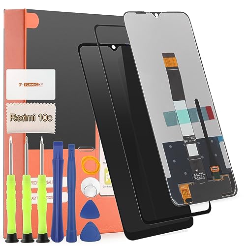 TGHongKy LCD Display für Xiaomi Redmi 10C Bildschirm Ersatz für Redmi 10C 220333QBI 220333QAG Touchscreen Digitalisierer Sensor Glas Reparaturset - [Schwarz] von TGHongKy