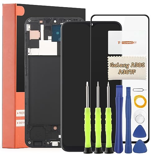 TGHongKy für Samsung Galaxy A30s A307F Display für Samsung Galaxy A30S LCD Ersatzbildschirm ErsatzPanel Touch Digital Komplette Assembly mit Werkzeug-Kit - [Schwarz mit Rahmen] von TGHongKy