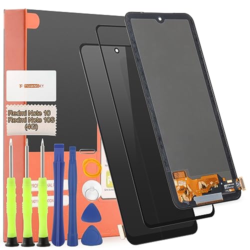 TGHongKy für Xiaomi Redmi Note 10 4G Display für Redmi Note 10S LCD Ersatzbildschirm Poco M5S ErsatzPanel Touch Digital Komplette Assembly mit Werkzeug-Kit - [Schwarz] von TGHongKy