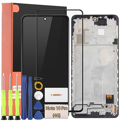 TGHongKy für Xiaomi Redmi Note 10 Pro Display für Redmi Note 10 Pro M2101K6G LCD Ersatzbildschirm ErsatzPanel Touch Digital Komplette Assembly mit Werkzeug-Kit - [Schwarz mit Rahmen] von TGHongKy