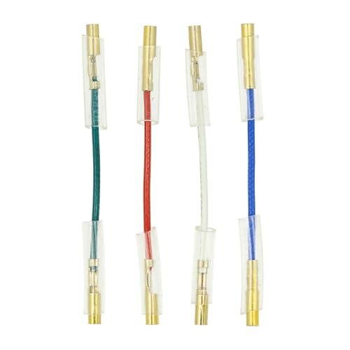 THAKKER HLW-01G - Vier farbcodierte Headshell-Kabel | Pure Kupferkabel | sauerstofffrei (6N-OFC: 99,9999%) | vergoldete Kabelschuhe | 40mm lang von THAKKER