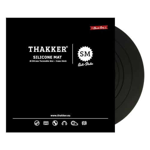 THAKKER Silicone Mat - Plattentellerauflage aus antistatischem Silikon - Schwarz | 3mm stark | 298mm Durchmesser | für 12' Plattenteller von THAKKER