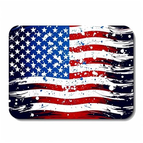Mauspad mit USA-Flagge, patriotisches Dekor, Büro- und Schulbedarf, 20 x 24 cm (7,9 x 9,4 Zoll) (ersichtlich) von THE DIVINE PIXEL