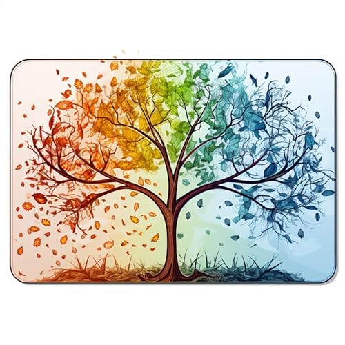 Von Saison inspiriertes Mauspad, rechteckiges Computer-Mauspad, geeignet für Büro und Zuhause, dekoratives Design, 20 x 24 cm (Winter Herbst) von THE DIVINE PIXEL