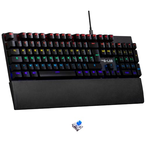 G-Lab Keyz Carbon EX spanische mechanische Tastatur QWERTY mit blauen Schaltern. Gaming-Tastatur, hohe Reaktivität, 16 Hintergrundbeleuchtungsmodi, schnelle Reaktion, totales Anti-Ghosting, PC, PS4, von THE G-LAB