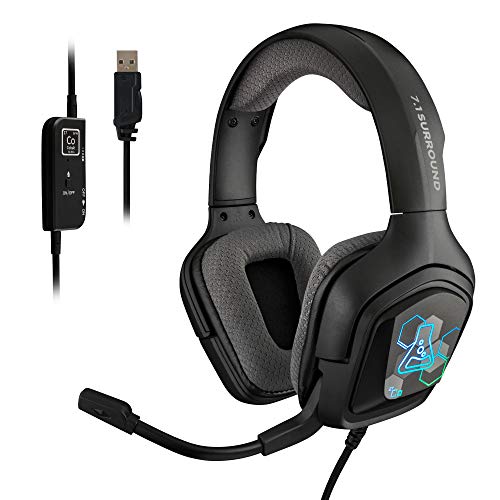 THE G-LAB Korp Cobalt 7.1-7.1 Surround-Sound-Gaming-Kopfhörer - Hochwertiges Audio-Gaming-Headset, RGB-Hintergrundbeleuchtung, Flexibles Mikrofon, Leicht und Komfortabel, Kompatibel mit PC PS4 PS5 von THE G-LAB
