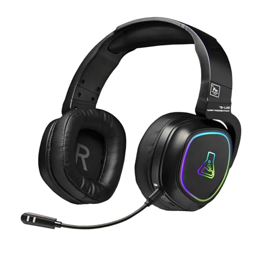 THE G-LAB - Korp Promethium - Wireless Gaming Headset für PS4/PS5/PC - Kabelloses Gamer-Headset mit geringer Latenz - RGB-Hintergrundbeleuchtung - Hochwertiger Stereo-Sound Gaming Headset - Neu 2024 von THE G-LAB