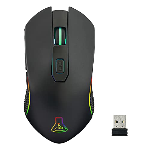 THE G-LAB Kult Xenon Wiederaufladbare kabellose Gaming-Maus - Kabellose Hochleistungs-Gaming-Maus mit 5000 DPI, RGB-LED, 6 Tasten, Dedizierte Software, Leichter und Schneller - PC, PS5, Xbox One von THE G-LAB