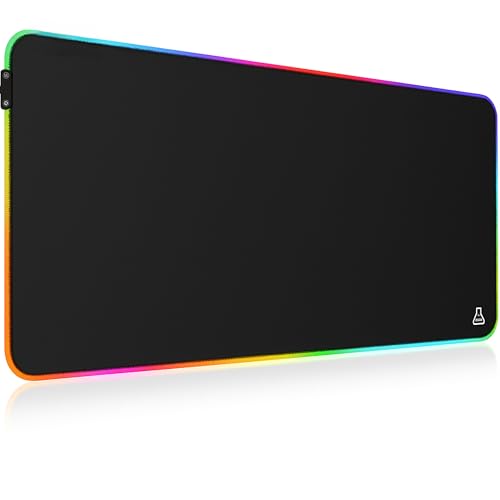THE G-LAB Pad Rubidum – Gaming-Mauspad RGB – Gaming-Mauspad XXL – LED-Hintergrundbeleuchtung – Feuchtigkeitsbeständig – Stoff mit hoher Präzision – rutschfeste Unterseite aus Gummi – 800 x 300 x 3 mm von THE G-LAB
