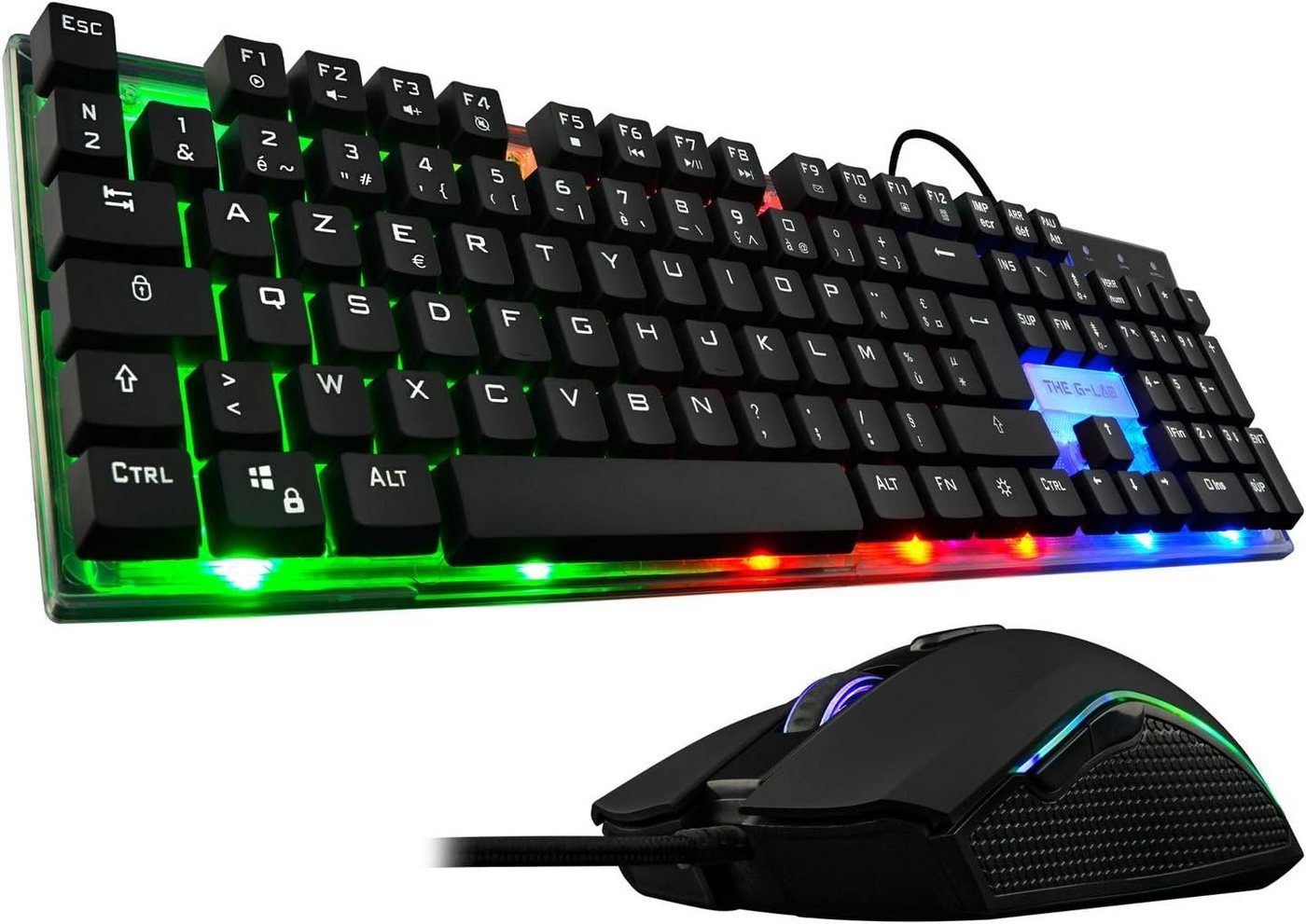 THE G-LAB PerIPHERIQUE Combo-KEYZ 140 - Kult 160 Tastatur- und Maus-Set, Ultimative Gaming-Präzision mit stylischer RGB-Beleuchtung von THE G-LAB