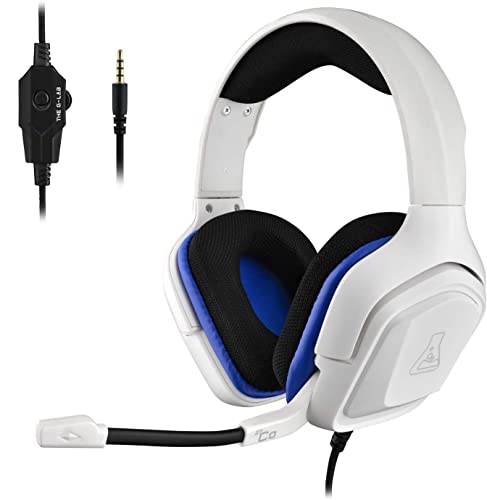 The G-LAB Korp Cobalt Gaming Headset - Stereo Mikrofon, Ultraleicht, Ultra Bass Stereo Headset - 3,5 mm Klinke für PC PS4 PS5 Xbox One Mac Nintendo Switch Tablet Smartphone (weiß) von THE G-LAB