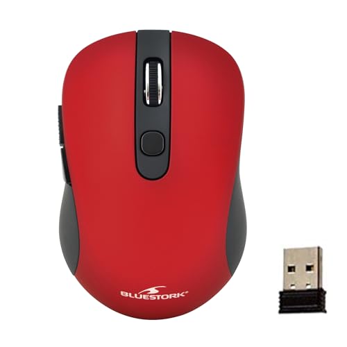 The G-Lab Bluestork Kabellose Maus, 6 Tasten, Metall, 2,4 GHz, bis zu 1600 DPI, kompatibel mit Windows und Mac (Rot) von THE G-LAB
