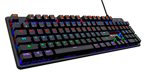 The G-Lab Keyz Carbon V3 Mechanische Gaming-Tastatur Layout amerikanisch- Blue Switch Hohe Anschlagsqualität - Gaming-Tastatur Mehrfarbige LED-Hintergrundbeleuchtung, Total Anti-Ghosting von THE G-LAB