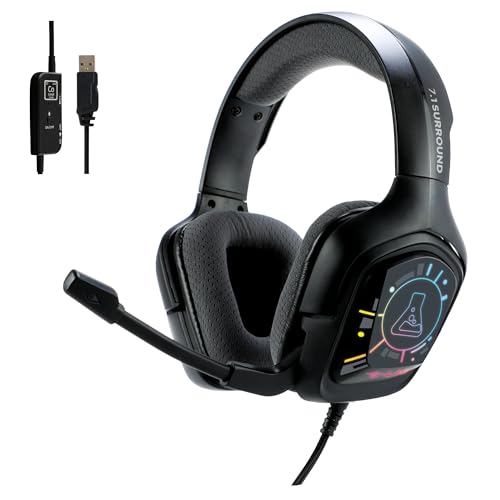 The G-Lab - Korp Cobalt 7.1 EX - Gaming Headset mit 7.1 Surround Sound - Gaming Headset USB mit RGB-Beleuchtung, Flexiblem Mikrofon, Leicht und Komfortabel - Headset PS5, PS4, PC, Xbox - Neu von THE G-LAB