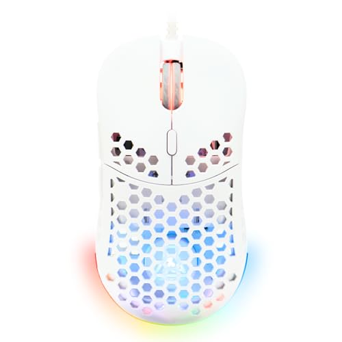 THE G-LAB - Kult Oxygen - Hochleistungs-Gaming-Maus mit Kabel 12.800 DPIMaximale Reaktionsfähigkeit, 100% anpassbares RGB, 6 programmierbare Tasten - PC/PS4/PS5/XBOX - Weiß - Neu von THE G-LAB