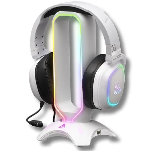 THE G-LAB K-Stand Radon - Gaming Kopfhörer Stander - RGB-Hintergrundbeleuchtung, USB-Hub 2 x 2,0, rutschfeste Basis - Universalhalterung für Gamer - Kopfhörer für PC PS4 Xbox One - Weiß THE G-LAB K-Stand Radon - Gaming Kopfhörer Stander - RGB-Hintergrundbeleuchtung, USB-Hub 2 x 2,0, rutschfeste Basis - Universalhalterung für Gamer - Kopfhörer für PC PS4 Xbox One - Weiß von THE G-LAB