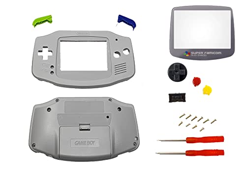 THE TECH DOCTOR -Gehäuse für Gameboy Advance, komplettes Gehäuse, Bildschirmlinse und Tasten für Nintendo Gameboy Advance, professionelles -Set inkl. Werkzeug (SNES-Stil) von THE TECH DOCTOR