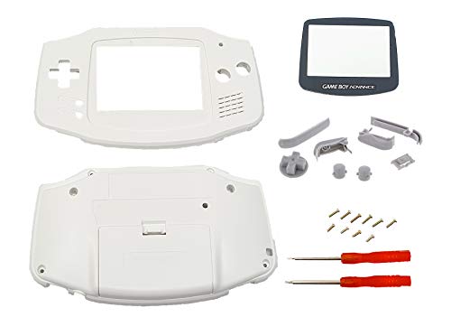 THE TECH DOCTOR -Gehäuse für Gameboy Advance, komplettes Gehäuse, Bildschirmlinse und Tasten für Nintendo Gameboy Advance, professionelles -Set inkl. Werkzeug (weiÃŸ) von THE TECH DOCTOR