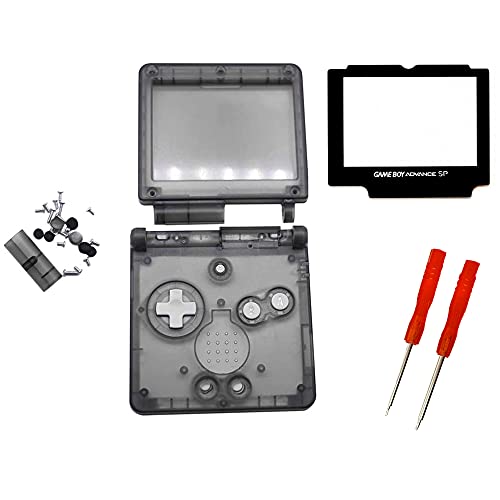 THE TECH DOCTOR gehäuse für Gameboy Advance SP Gehäuse Gehäuse Gehäuse Display Linse & Tasten â€“ Professionelles -Set inkl. Werkzeug (Clear Smoke) von THE TECH DOCTOR