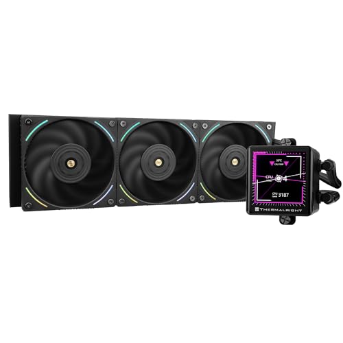 THERMALRIGHT Frozen Vision 360 Black Liquid CPU Wasserkühler mit 120mm PWM Lüfter, 2,88-Zoll quadratischer IPS-LCD-Bildschirm,Computer-Wasserkühler für AMD/AM4/AM5,Intel 1700/1150/1151/1200/2011 von THERMALRIGHT