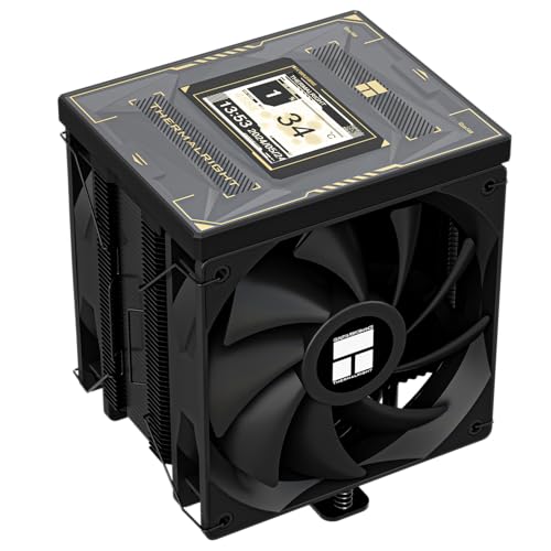 Thermalright Burst Assassin 120 Vision CPU-Luftkühler, IPS, 6,1 cm (2,4 Zoll), quadratisches, drehbares Display, 120 mm Vorwärts- und Rückwärts-Lüfter-Design, unterstützt Intel von THERMALRIGHT