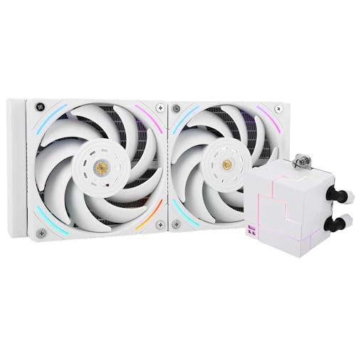 Thermalright Core Matrix 240 White CPU Liquid Cooler, effiziente PWM-gesteuerte Pumpe 3000RPM, TL-K12W Serie PWM-Lüfter×2, für AMD AM4 / AM5, Intel 1150/1151/1200/1700/2011 von THERMALRIGHT