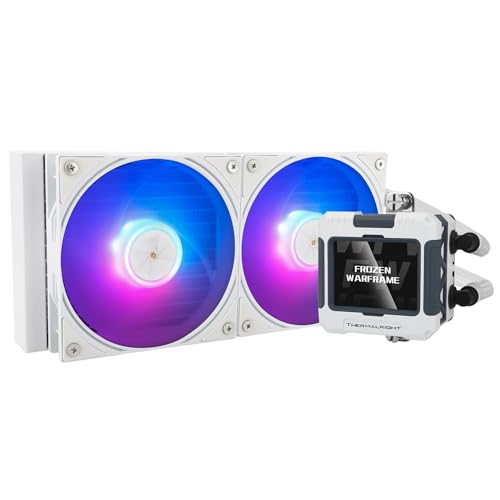 Thermalright FW 240 Weiß ARGB CPU-Wasserkühlung mit 2 PWM-Lüftern, IPS 320 * 240 Auflösung LCD-Bildschirm,240 AIO-Kühlung,flüssiger CPU-Kühler für Intel PC Aio-Kühler: AM4/AM5/LGA1700/1851 von THERMALRIGHT