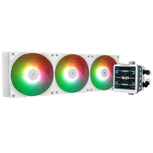 Thermalright FW 360 Ultra ARGB White CPU-Wasserkühler,3 PWM-Lüfter Wasserkühlung, IPS-LCD-Bildschirm mit 480x480 Auflösung,für AM4/AM5 und Intel LGA1700/1851, 2,88-Zoll-Display von THERMALRIGHT