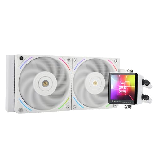 Thermalright Frozen Vision 240 White AIO Wasserkühler,2.88-Zoll quadratischer IPS LCD-Bildschirm, 2150 U/min hohe Geschwindigkeit, kompatibel mit AMD / AM4 / AM5 und Intel 1150/1151/1200/20XX/1700 von THERMALRIGHT