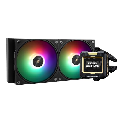 Thermalright FW 240 Schwarz ARGB CPU-Wasserkühlung mit 2 PWM-Lüftern, IPS 320 * 240 Auflösung LCD-Bildschirm, flüssiger CPU-Kühler für Intel PC Aio-Kühler: AM4/AM5/LGA1700/1851 von THERMALRIGHT