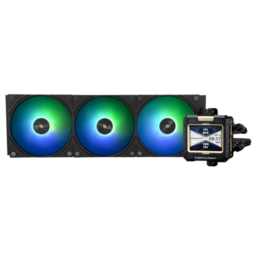 Thermalright FW 360 Schwarz ARGB CPU-Wasserkühlung, 360 AIO-Kühlung, IPS 320 * 240 Auflösung LCD-Bildschirm, flüssiger CPU-Kühler für AMD/Intel Flüssig-CPU-Kühler: LGA1700/AM4/AM5 von THERMALRIGHT