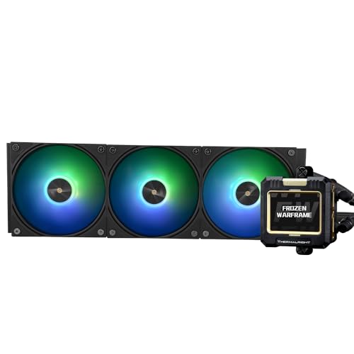 Thermalright FW 360 Schwarz ARGB CPU-Wasserkühlung mit 3 PWM-Lüftern, IPS 320 * 240 Auflösung LCD-Bildschirm, flüssiger CPU-Kühler für AMD/Intel PC Aio-Kühler: AM4/AM5/LGA1700 von THERMALRIGHT