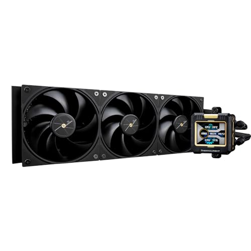 Thermalright Frozen Warframe 360 Schwarz CPU-Wasserkühlung,360 AIO-Kühlung,IPS 320*240 Auflösung LCD-Bildschirm,flüssiger CPU-Kühler für AMD/Intel Flüssig-CPU-Kühler: LGA1700/AM4/AM5,AIO-Wasserkühle von THERMALRIGHT