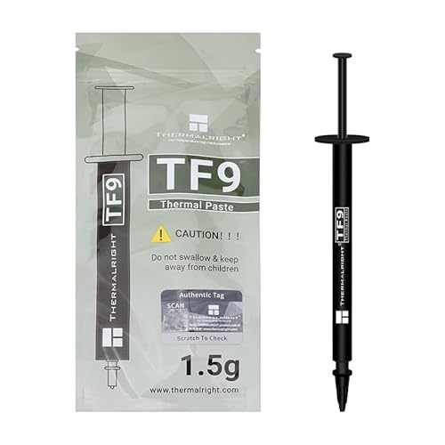 Thermalright TF9 1,5 g Wärmeleitpaste für Kühlkörper, 14 W/m.k-1,5 Gramm, hohe Haltbarkeit, für alle CPU-Kühler, mit Werkzeug (TF9 1,5 g) von THERMALRIGHT
