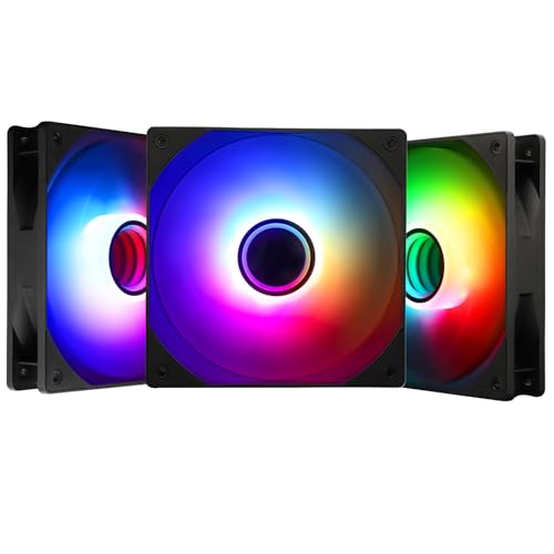 Thermalright TL-C12B-S V3 CPU-Lüfter 120-mm-Gehäuse-Kühlerlüfter ARGB, 4-poliger PWM-Anschluss Leiser Computerlüfter mit S-FDB-Lager, Desktop-Lüfter mit ARGB-Spiegellichteffekt (3er-Pack Ventilatoren) von THERMALRIGHT