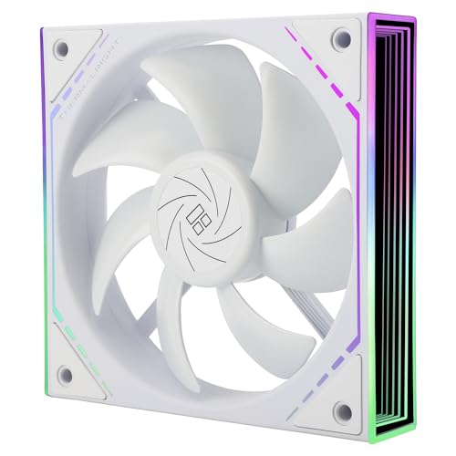 Thermalright TL-M12W Gehäuselüfter,120mm ARGB-CPU-Kühler,Lüfter mit ARGB-Spiegellichteffekt,leiser PC-PWM-Lüfter mit 1500U/min Geschwindigkeit,weißer CPU-Kühler,ARGB-Lüfter,Desktop-CPU-PWM-Lüfter von THERMALRIGHT
