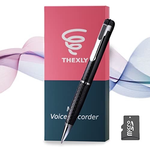 THEXLY Diktiergerät Mini aufnahmegerät Spionage - Sprachaufzeichnungsstift mit Langer Dauer - Voice Recorder 16 GB verstecktes Mikrofon mit MP3 Wiedergabe. von THEXLY