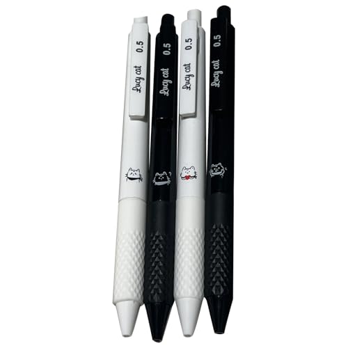 THINCAN 4 PCs Schöne Kätzchengel Stift 0 5 Mm Schreibstift Einziehbare Schwarze Tinten Stiftneutral Stift Pressstift Geschenkstift Für Die Schule von THINCAN