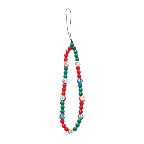 THINCAN Weihnachten Süßes Handy Lanyard Armband Handygurt Elegante Farbenfrohe Perlenanhänger Anti Verlorene Handgelenkskettenschmuck von THINCAN