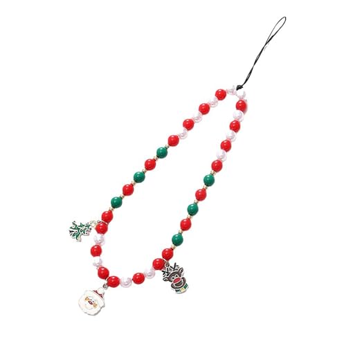 THINCAN Weihnachten Süßes Handy Lanyard Armband Handygurt Elegante Farbenfrohe Perlenanhänger Anti Verlorene Handgelenkskettenschmuck THINCAN Weihnachten Süßes Handy Lanyard Armband Handygurt Elegante Farbenfrohe Perlenanhänger Anti Verlorene Handgelenkskettenschmuck von THINCAN