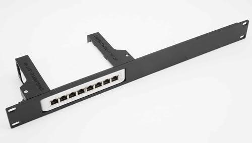 THINGSINRACK Rack-Mount UniFi USW-LITE-8-POE Spritzgegossene Vorderseite und 3D-bedruckte Hinterarme, 48,3 cm (19 Zoll), 1U von THINGSINRACK