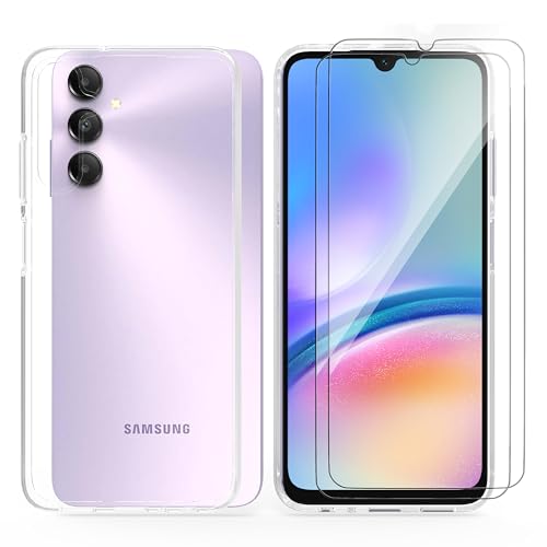 THIYUFUNS Hülle für Samsung Galaxy A05s 4G (6.7") mit 2 Stück Schutzfolie, Dünne Weiche TPU Silikon Transparent Stoßfest Schutzhülle Kratzfest Handyhülle Case Cover für Samsung Galaxy A05s 4G - 02 von THIYUFUNS