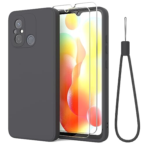 THIYUFUNS Hülle für Xiaomi Redmi 12C / Redmi 11A mit 2 Stück Schutzfolie Handyhülle,Liquid Silicone Dünne Weiche Schutz Stoßfest Kratzfeste Case mit Mikrofaserfutter Schutzhülle - Schwarz THIYUFUNS Hülle für Xiaomi Redmi 12C / Redmi 11A mit 2 Stück Schutzfolie Handyhülle,Liquid Silicone Dünne Weiche Schutz Stoßfest Kratzfeste Case mit Mikrofaserfutter Schutzhülle - Schwarz von THIYUFUNS