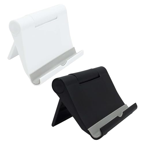 Handy Ständer, 2 Stück Set Schwarz Und Weiß Premium Handy Halterung Tisch StäNder Für Smartphone Und Tablet Kompatibel Mit iPhone 16/15/14/13/Xs Max Samsung Huawei Und Anderen Smartphones Handy Ständer, 2 Stück Set Schwarz Und Weiß Premium Handy Halterung Tisch StäNder Für Smartphone Und Tablet Kompatibel Mit iPhone 16/15/14/13/Xs Max Samsung Huawei Und Anderen Smartphones von THKO