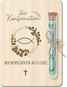 Konfirmation Geschenk, Holz Briefumschlag mit Reagenzglas für Geld Kreative Geldgeschenke Verpackung zur Konfirmation Lustige Geschenkidee für Jungen Mädchen zur Feier Konfirmation Geschenk, Holz Briefumschlag mit Reagenzglas für Geld Kreative Geldgeschenke Verpackung zur Konfirmation Lustige Geschenkidee für Jungen Mädchen zur Feier von THKO