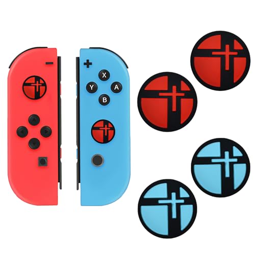 Kappen Zum Schutz für Nintendo Switch Joystick, 4pcs Thumb Grips Caps aus Silikon Thumbsticks Protege füR Switch/Lite Kompatibel mit OLED/Lite Controller Zubehör, Rot und Blau Kappen Zum Schutz für Nintendo Switch Joystick, 4pcs Thumb Grips Caps aus Silikon Thumbsticks Protege füR Switch/Lite Kompatibel mit OLED/Lite Controller Zubehör, Rot und Blau von THKO
