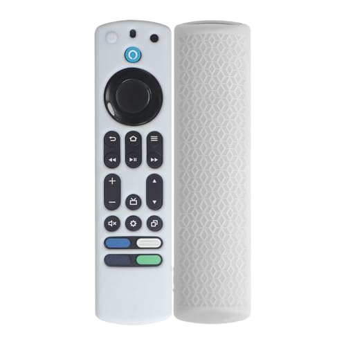 1PCS Hülle für die Fernbedienung Kompatibel für Fire TV 4K Stick Max, Smart TV-Fernbedienung weiche Silikonhülle Schalenhalterung mit Aufhängeseil (nur Gehäuse) (Weiß) von THLMT